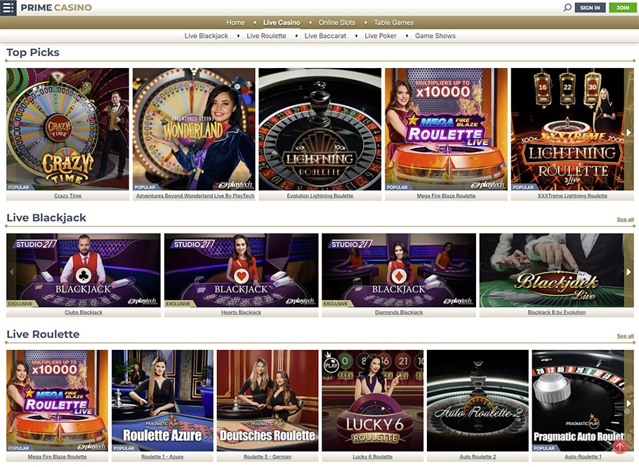 Review of the Prime Casino Online Platform in the UK